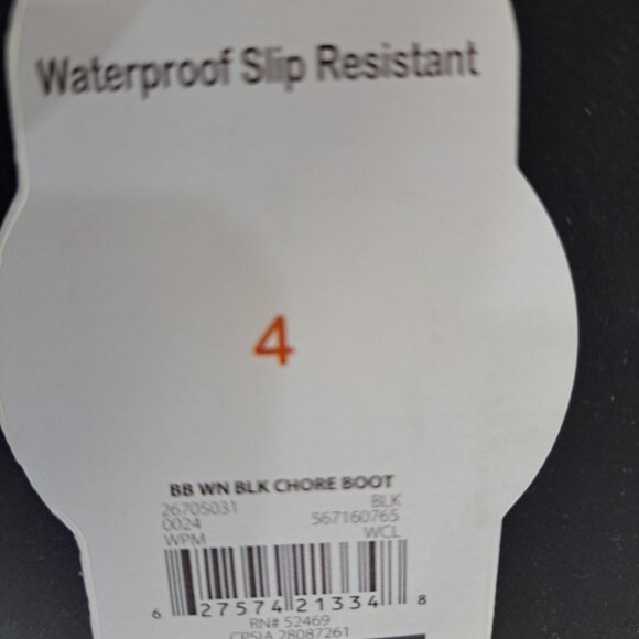 Wonder Nation Youth Boys Black TPE Rubber Lined Slip-on Chore Rain Boots: 4 - Picture 6 of 6